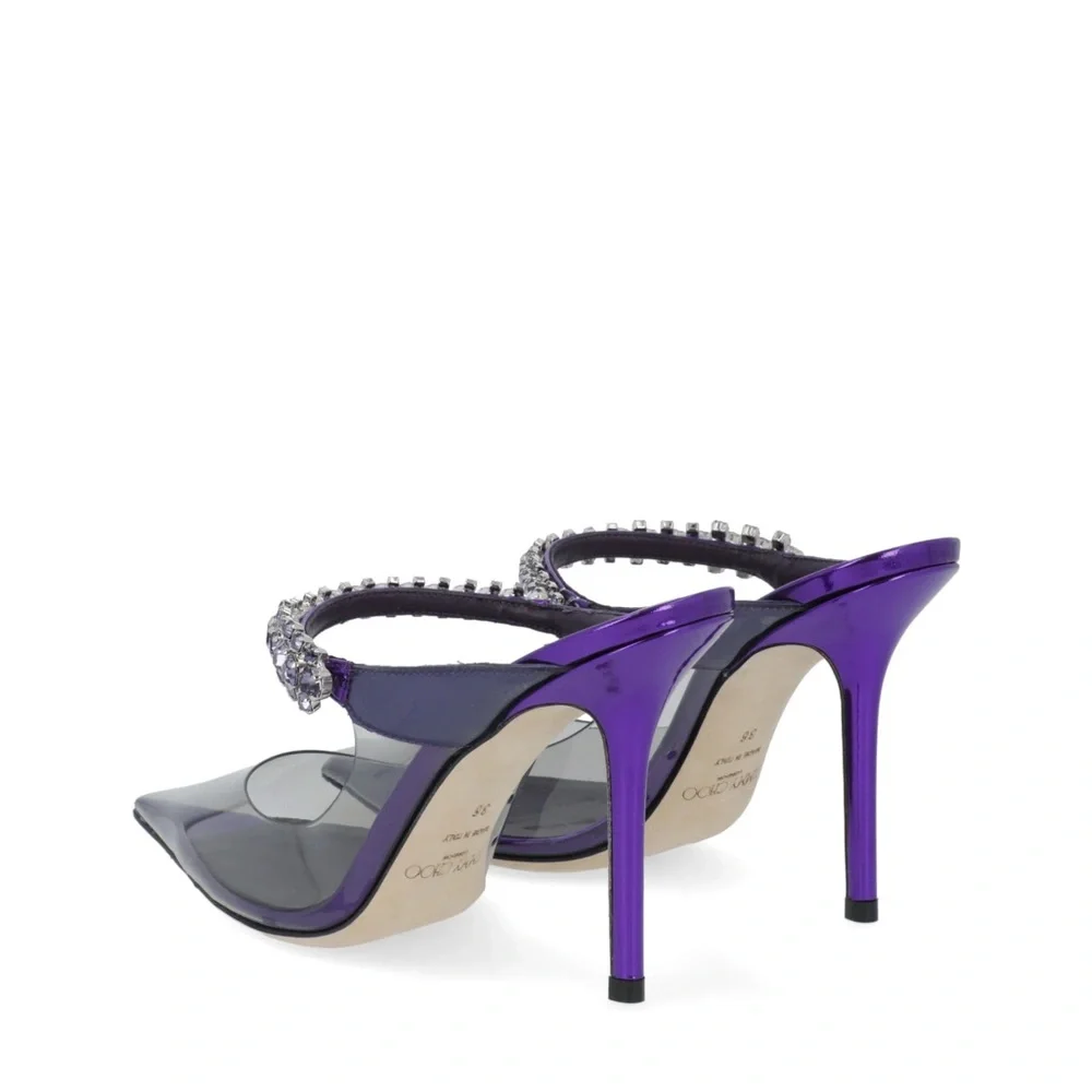 New Jimmy Choo Bing Crystal Clear Mule Pumps $1,150 37.5 - Picture 3 of 16